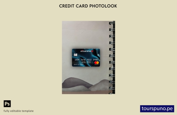 listo para imprimir plantilla frontal de fotolook de mastercard del banco Citiba